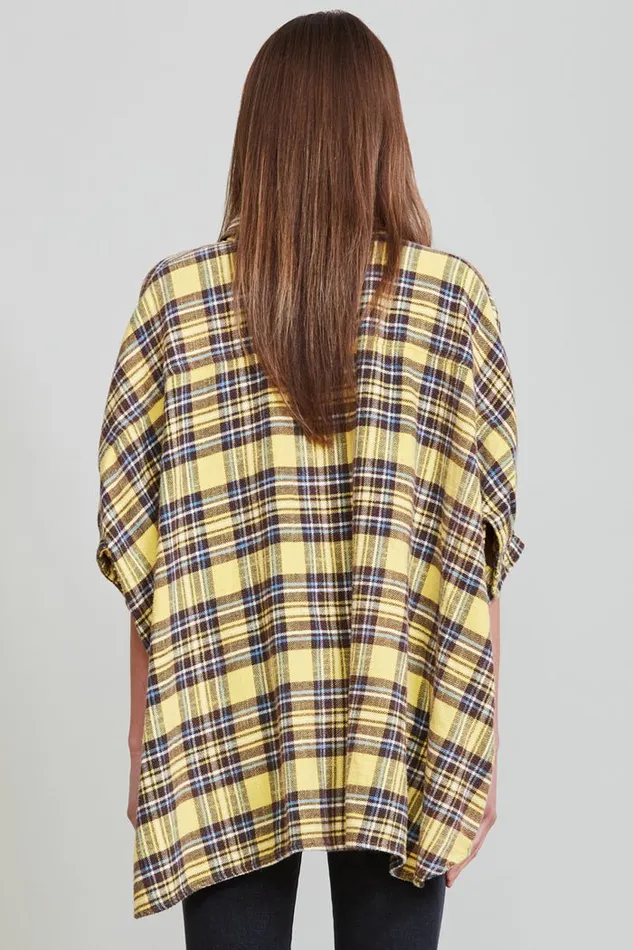 Plaid Oversized Boxy Shirtdress 8211 Yellow Plaid Official Site Women R13 Tops