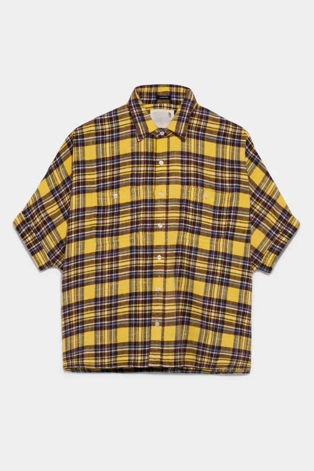 Plaid Oversized Boxy Shirtdress 8211 Yellow Plaid Official Site Women R13 Tops