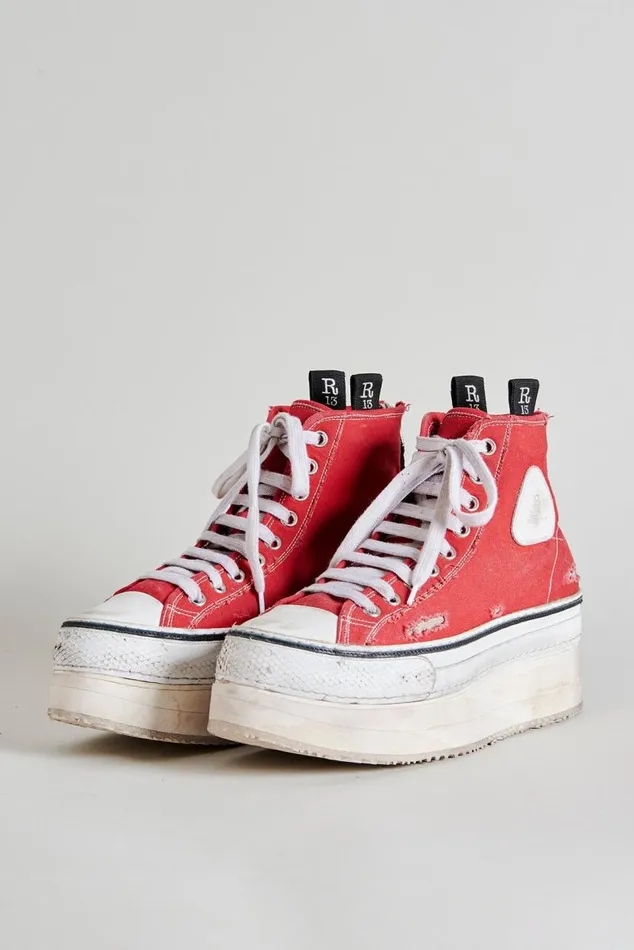 Platform High Top Sneakers 8211 Red Women R13 Shoes