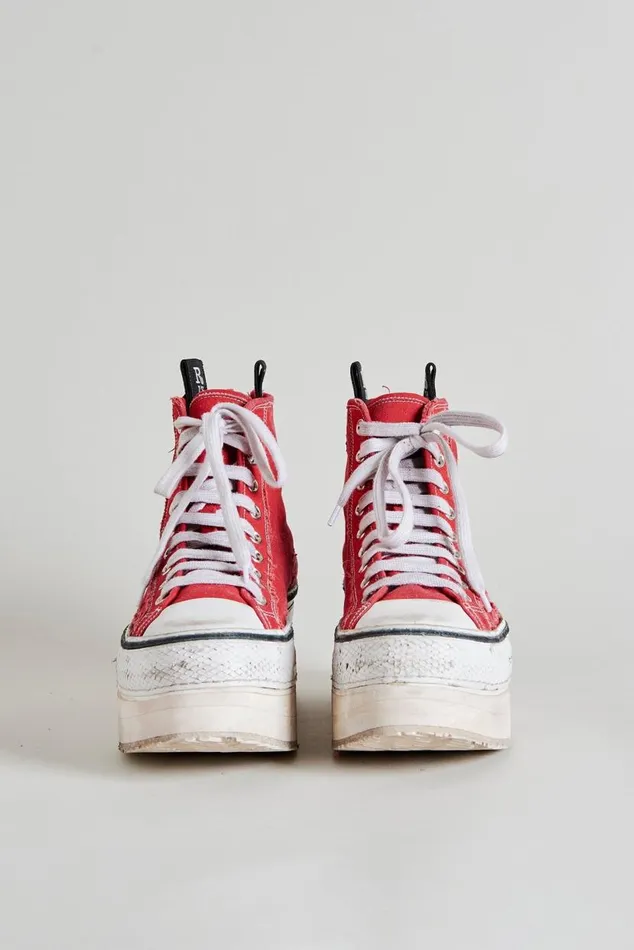 Platform High Top Sneakers 8211 Red Women R13 Shoes
