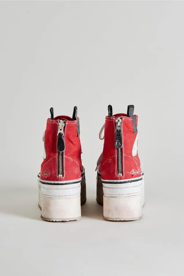 Platform High Top Sneakers 8211 Red Women R13 Shoes
