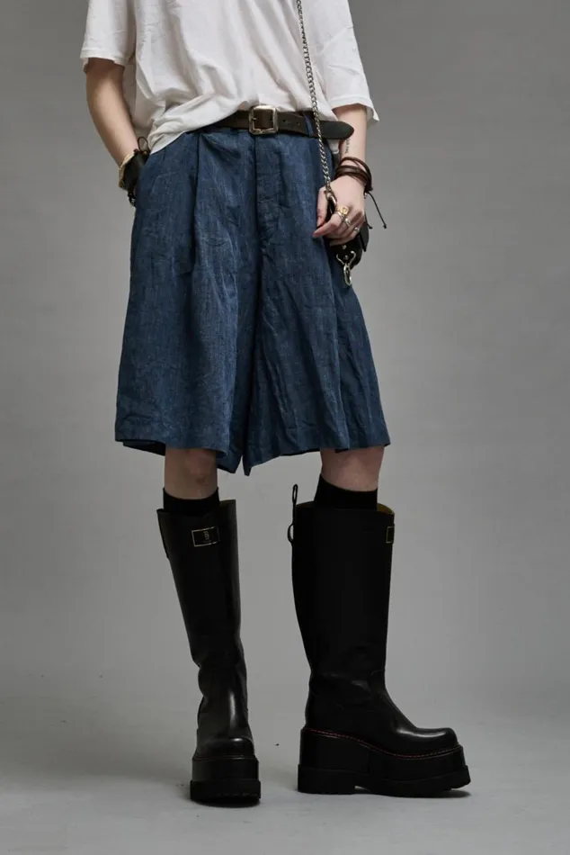 PLEATED CULOTTES 8211 DARK INDIGO Women R13 Pants and Shorts