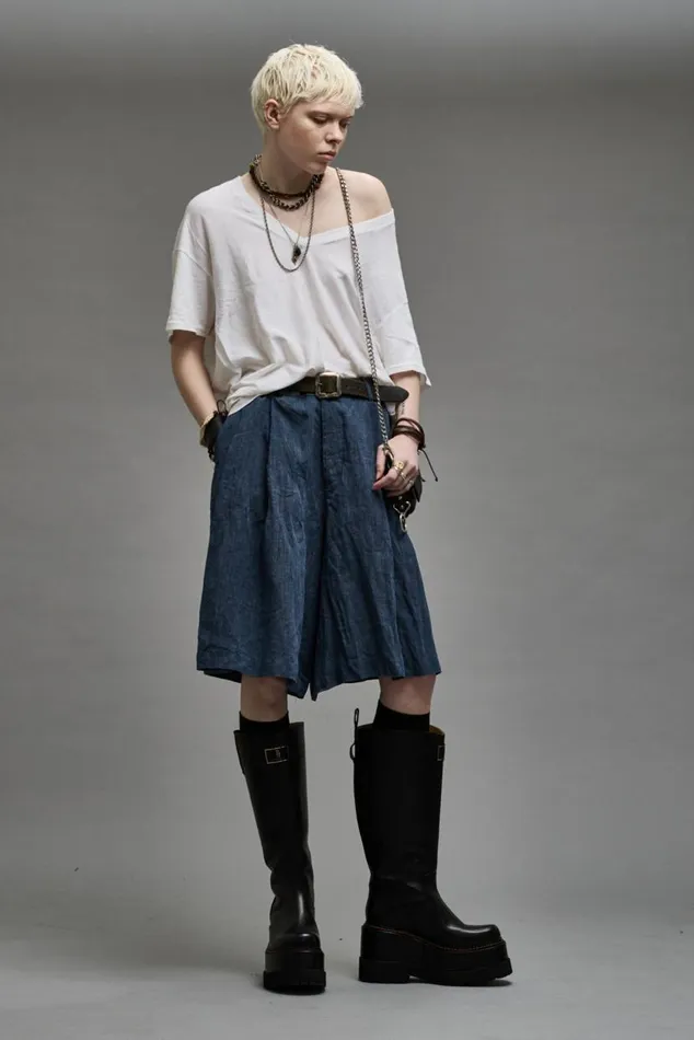PLEATED CULOTTES 8211 DARK INDIGO Women R13 Pants and Shorts