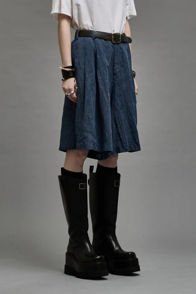 PLEATED CULOTTES 8211 DARK INDIGO Women R13 Pants and Shorts