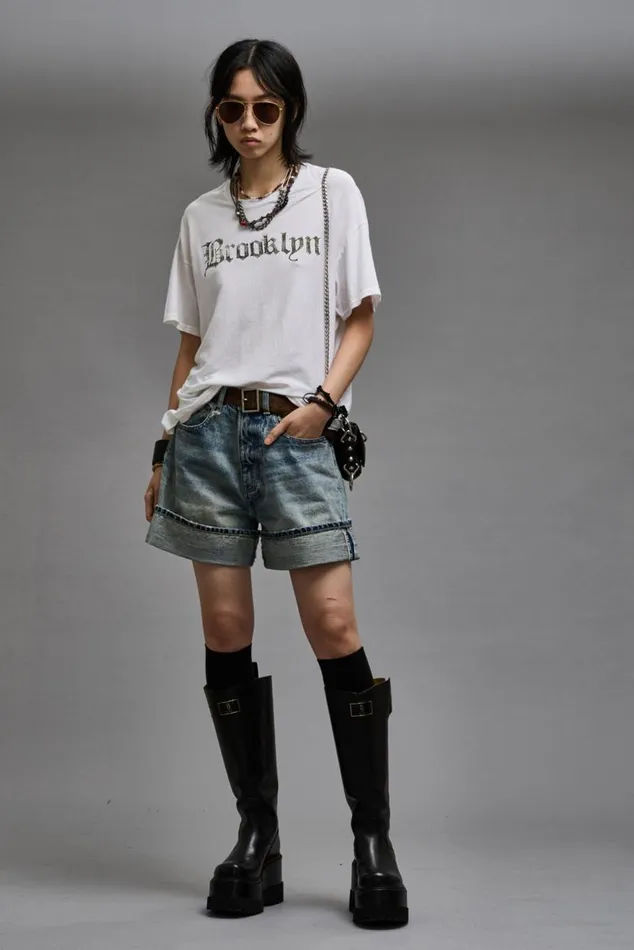 R13 BROOKLYN RELAXED T 8211 ECRU Women R13 TShirts