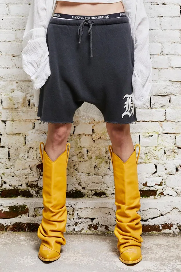 R13 LOGO SHORT 8211 BLACK Women R13 Pants and Shorts