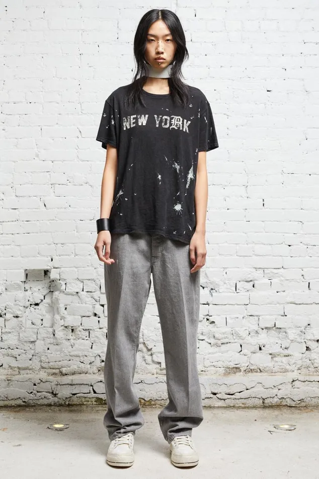 R13 NEW YORK BOY T 8211 ACID BLACK Women R13 Tops