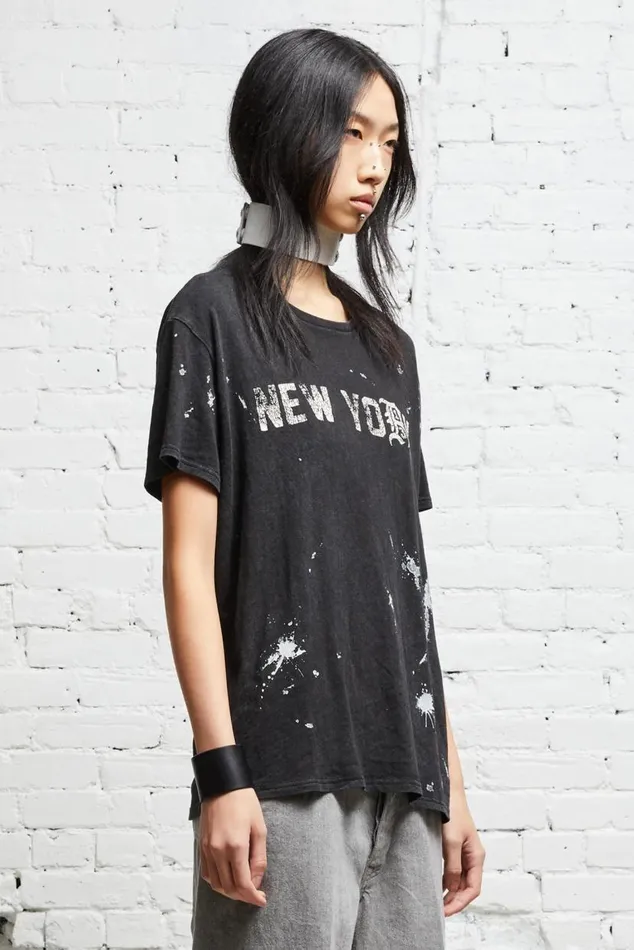 R13 NEW YORK BOY T 8211 ACID BLACK Women R13 Tops