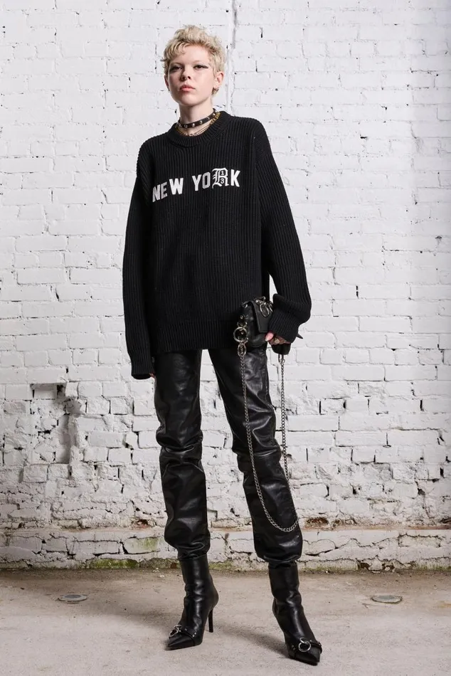 R13 NEW YORK BOYFRIEND SWEATER 8211 BLACK Women R13 Sweaters
