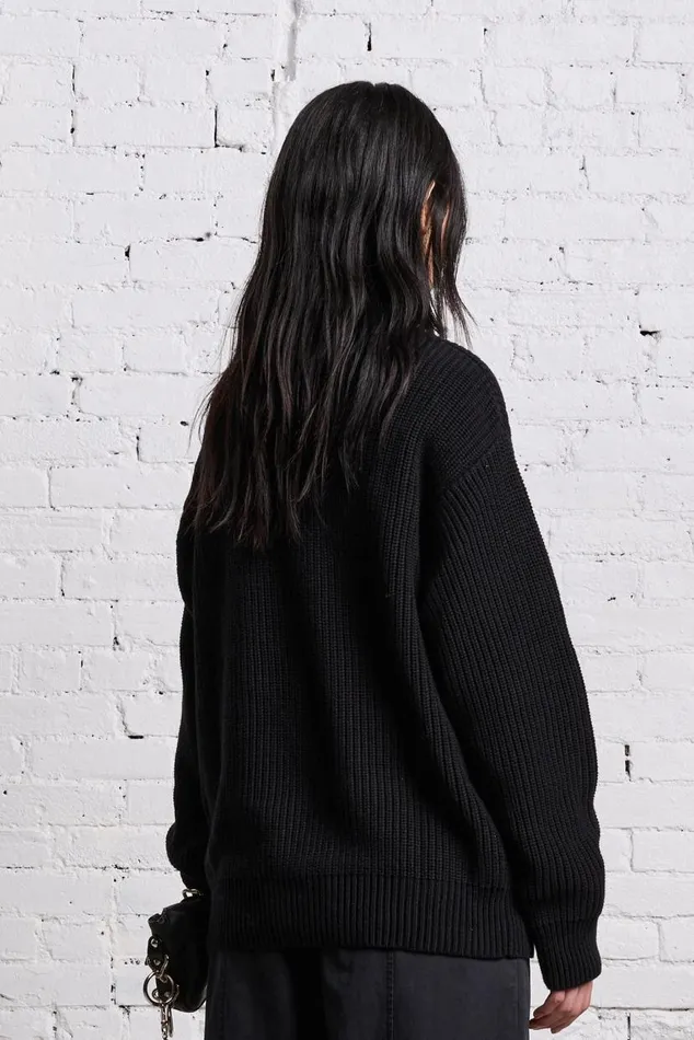 R13 NEW YORK BOYFRIEND SWEATER 8211 BLACK Women R13 Sweaters