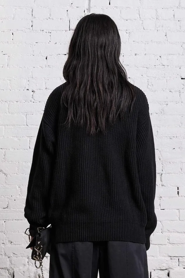 R13 NEW YORK BOYFRIEND SWEATER 8211 BLACK Women R13 Sweaters