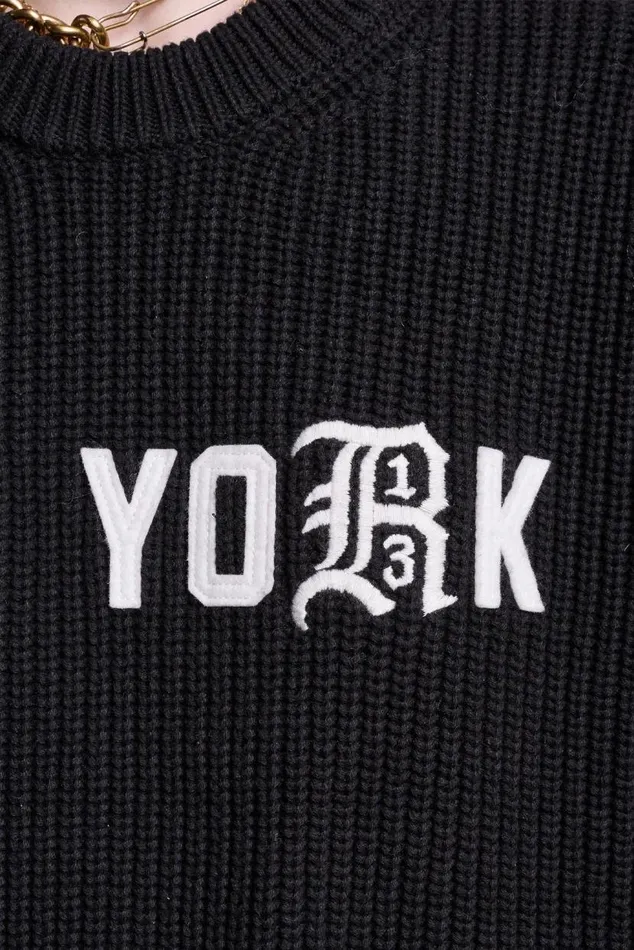 R13 NEW YORK BOYFRIEND SWEATER 8211 BLACK Women R13 Sweaters