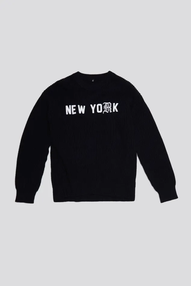 R13 NEW YORK BOYFRIEND SWEATER 8211 BLACK Women R13 Sweaters