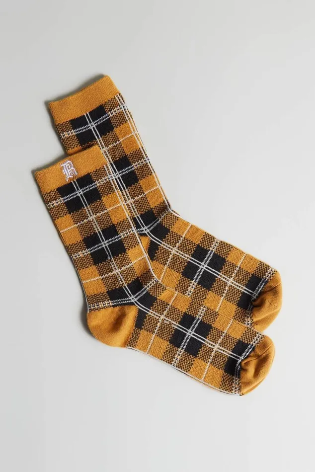 R13 PLAID SOCKS 8211 YELLOWBLACK Men R13 Accessories