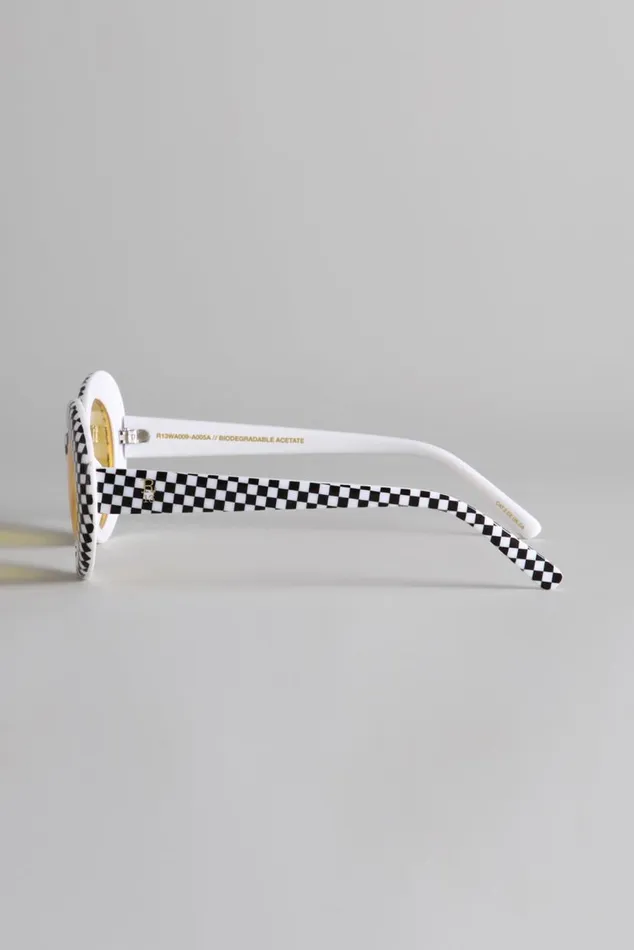 R13 SUNGLASSES 8211 CHECKER AND YELLOW Women R13 Accessories R13 SUNGLASSES 8211 CHECKER AND YELLOW Women R13 Accessories