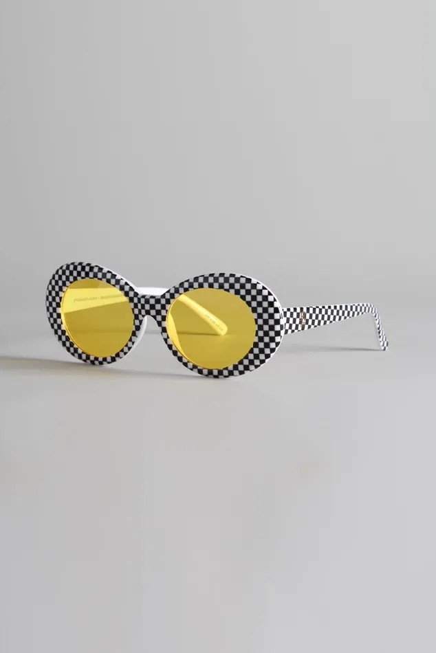 R13 SUNGLASSES 8211 CHECKER AND YELLOW Women R13 Accessories R13 SUNGLASSES 8211 CHECKER AND YELLOW Women R13 Accessories