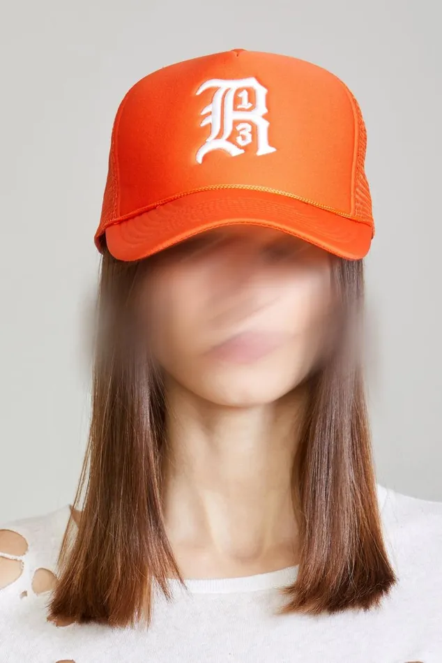 R13 Trucker Hat 8211 Orange Official Site Women R13 Accessories