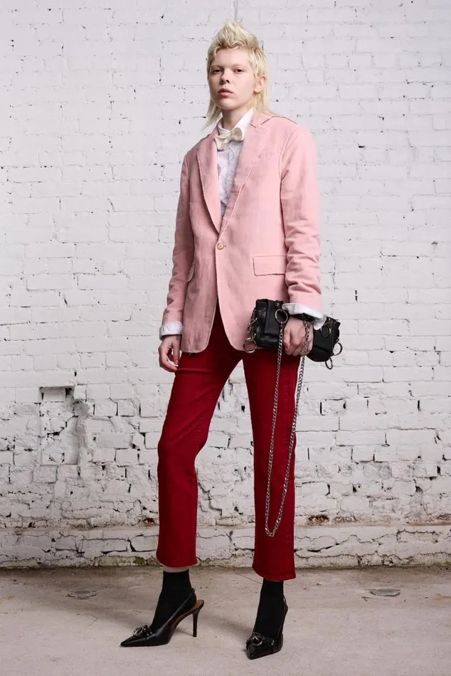 RAW CUT SHRUNKEN BLAZER 8211 PINK VELVET Women R13 Jackets and Coats