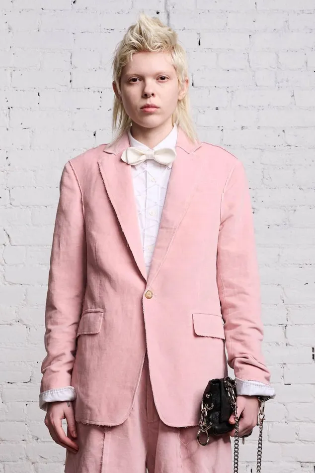 RAW CUT SHRUNKEN BLAZER 8211 PINK VELVET Women R13 Jackets and Coats