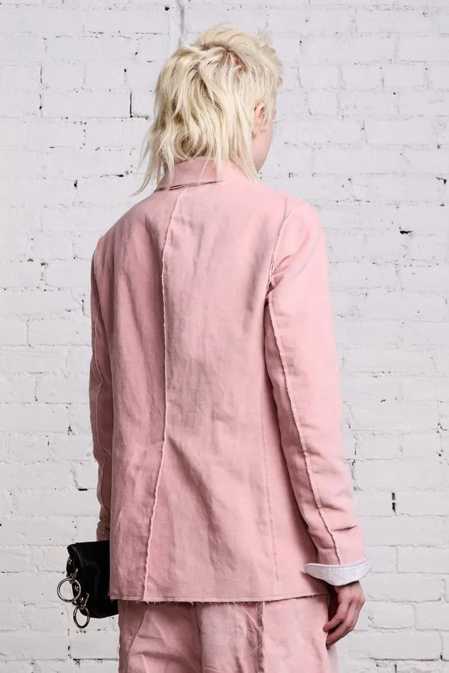 RAW CUT SHRUNKEN BLAZER 8211 PINK VELVET Women R13 Tops