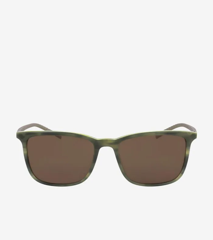 Rectangle Flex HornRimmed Sunglasses Olive Horn MenWomen Cole Haan Sunglasses