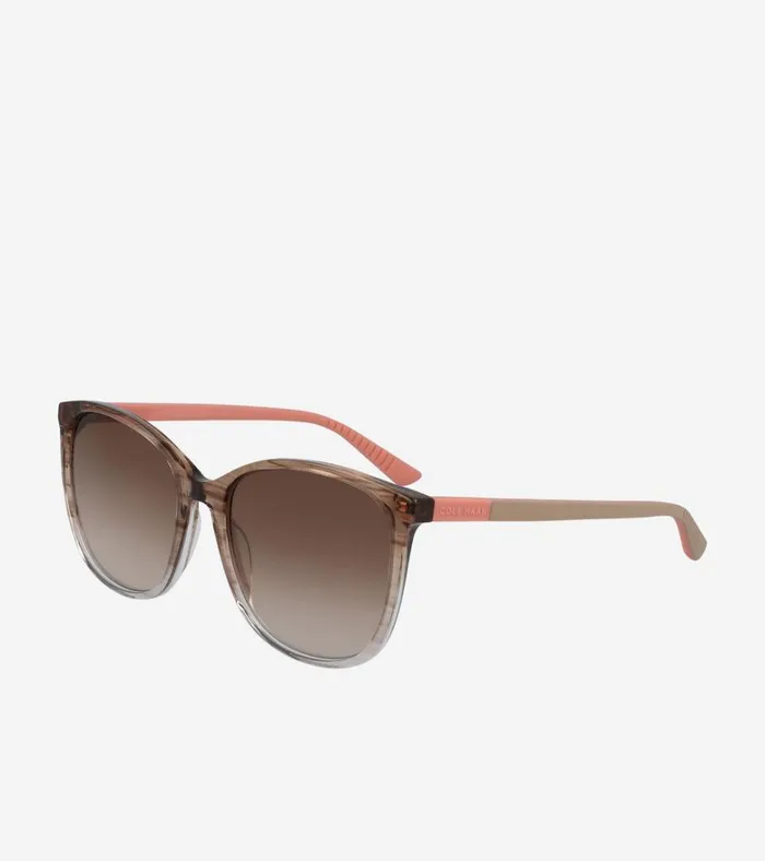 Rectangle Flex HornRimmed Sunglasses Taupe Horn Women Cole Haan Sunglasses