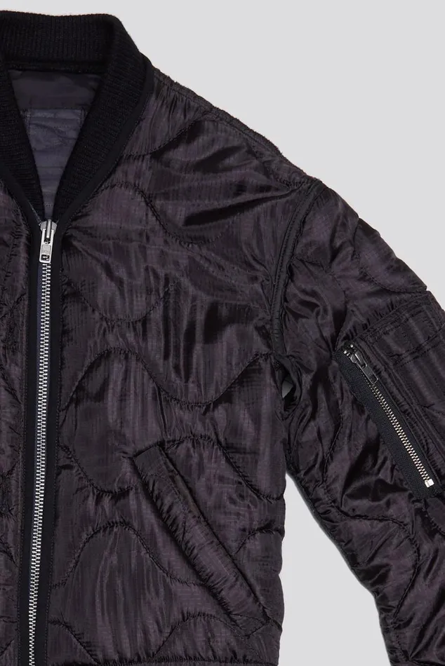REFURBISHED LINER BOMBER 8211 BLACK OVERDYE Women R13 Jackets and Coats