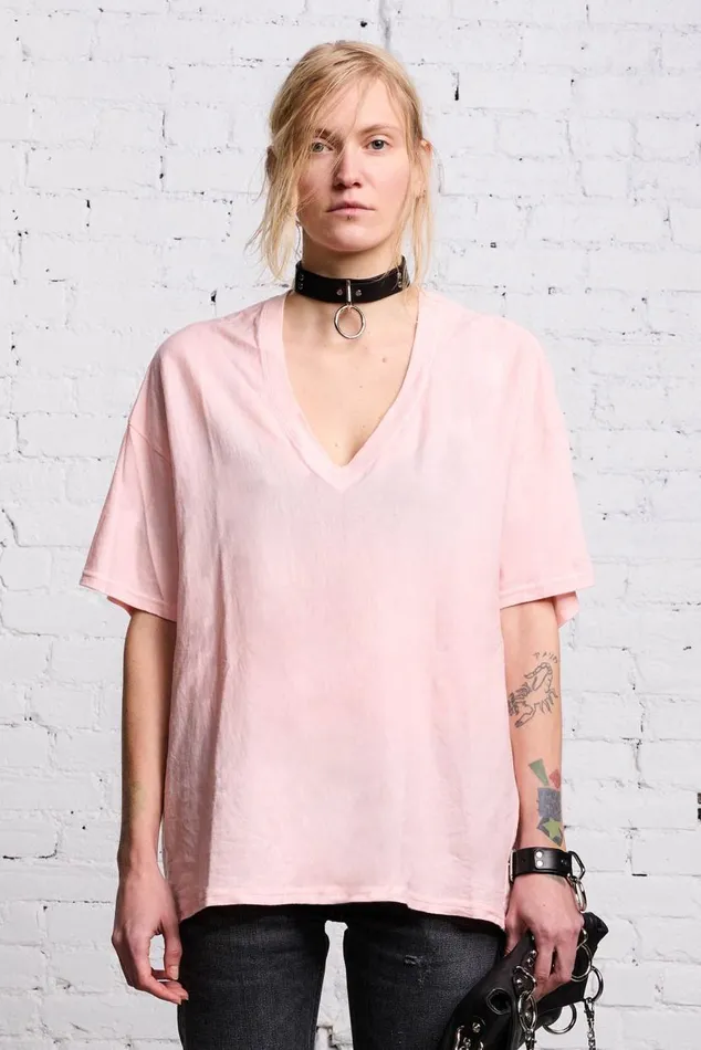 RELAXED VNECK T 8211 LIGHT PINK Women R13 TShirts