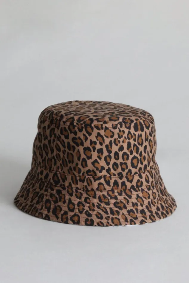 Reversible Bucket Hat 8211 Pale Blue Tiger With Leopard Women R13 Accessories