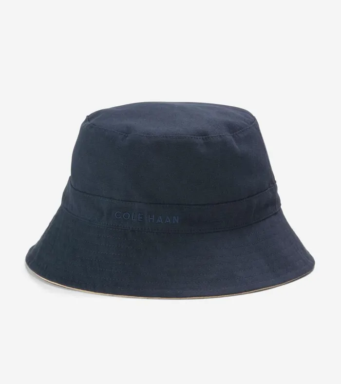 Reversible Solid Bucket Hat Navy Multi Men Cole Haan Hats