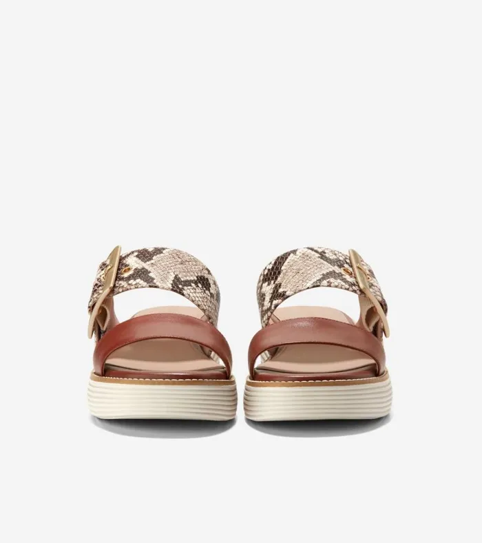 riginalGrand Platform Slides Sandollar Snake Printcuoio Brownivory Women Cole Haan Sandals