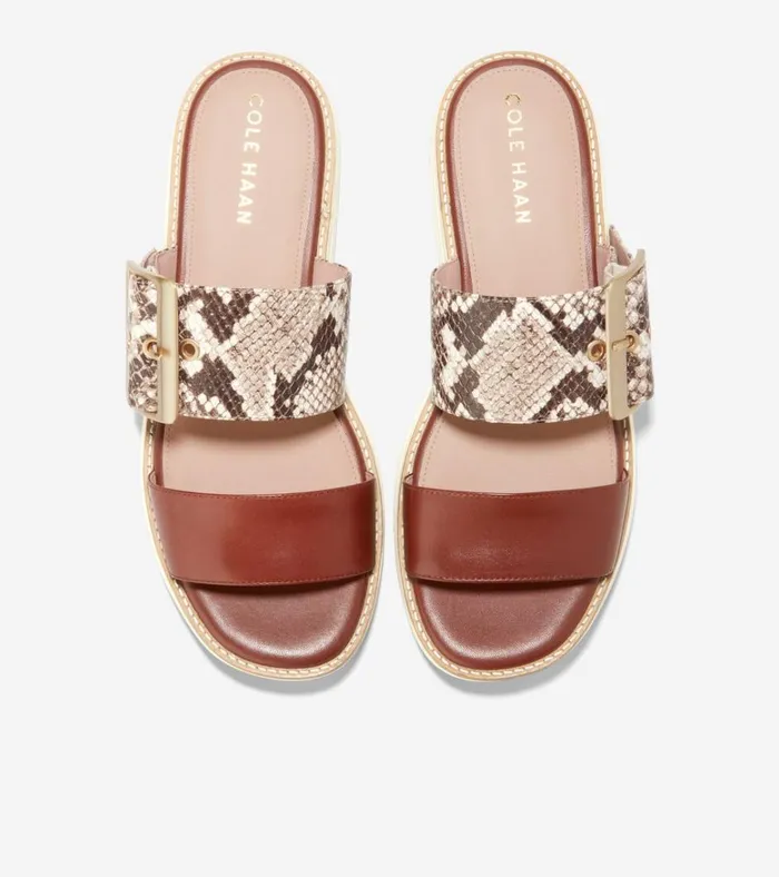 riginalGrand Platform Slides Sandollar Snake Printcuoio Brownivory Women Cole Haan Sandals