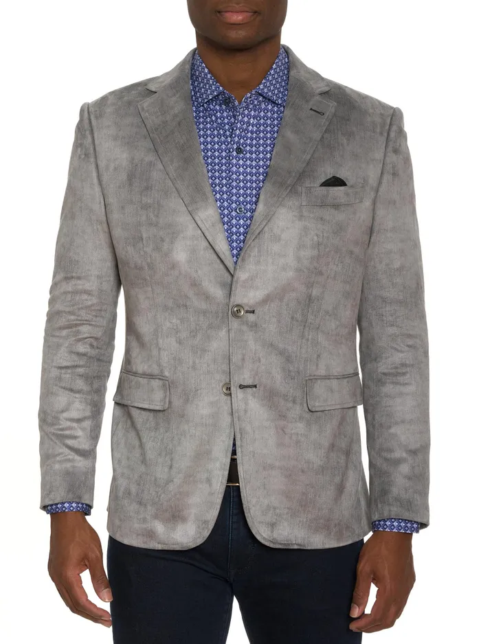 Robert Graham Blazers Men LUBRANO VELOUR BLAZER Grey