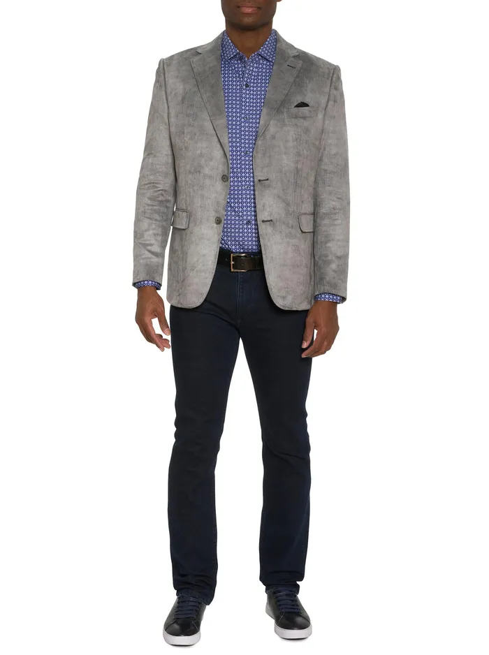 Robert Graham Blazers Men LUBRANO VELOUR BLAZER Grey