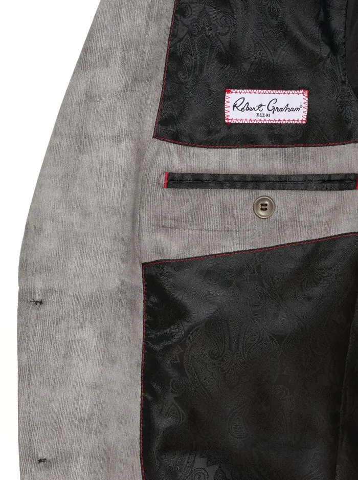 Robert Graham Blazers Men LUBRANO VELOUR BLAZER Grey