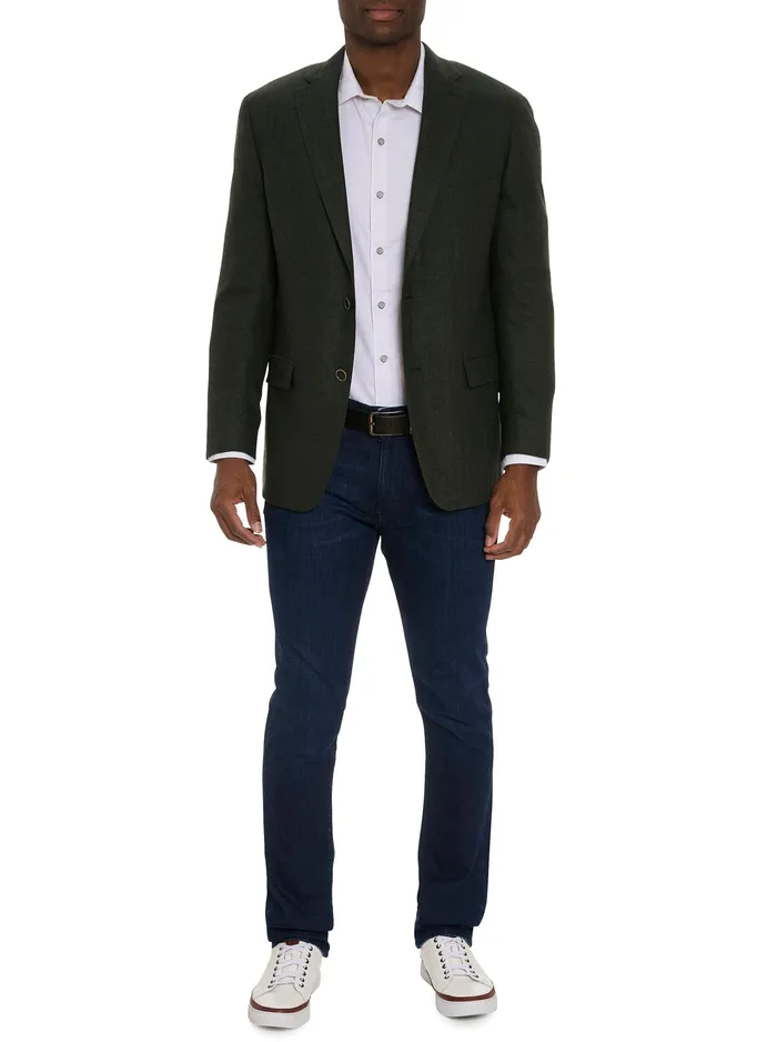 Robert Graham Blazers Men SOLID HERRINGBONE BLAZER Green