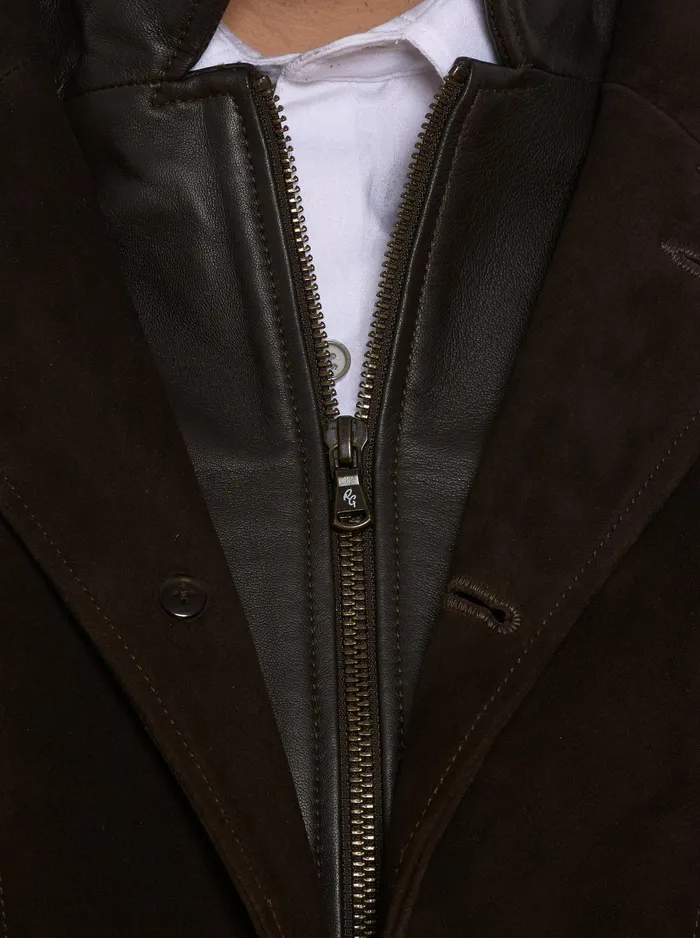 Robert Graham Blazers Men UPTOWN XVII LEATHER BLAZER Dark Brown