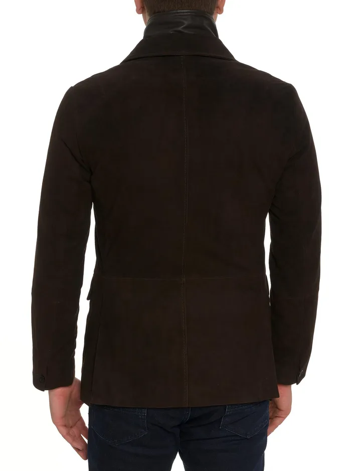 Robert Graham Blazers Men UPTOWN XVII LEATHER BLAZER Dark Brown