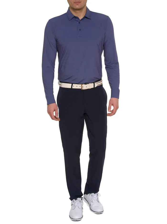 Robert Graham Long Sleeve Button Down Shirts Men ALASTOR LONG SLEEVE PERFORMANCE POLO Light Blue