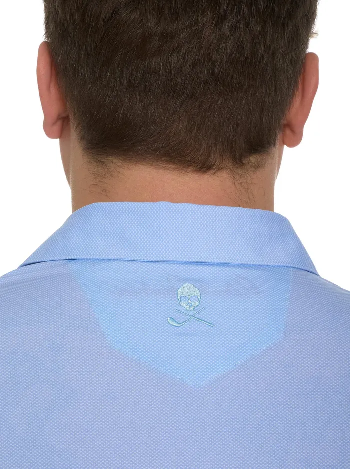 Robert Graham Long Sleeve Button Down Shirts Men ALASTOR LONG SLEEVE PERFORMANCE POLO Light Blue