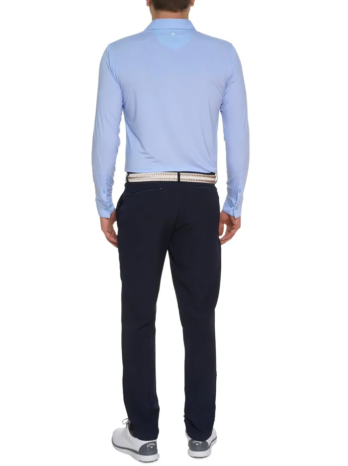 Robert Graham Long Sleeve Button Down Shirts Men ALASTOR LONG SLEEVE PERFORMANCE POLO Light Blue