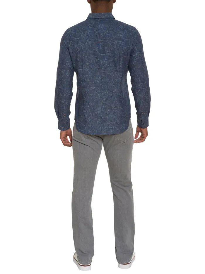 Robert Graham Long Sleeve Button Down Shirts Men AMRANI LONG SLEEVE BUTTON DOWN SHIRT Grey