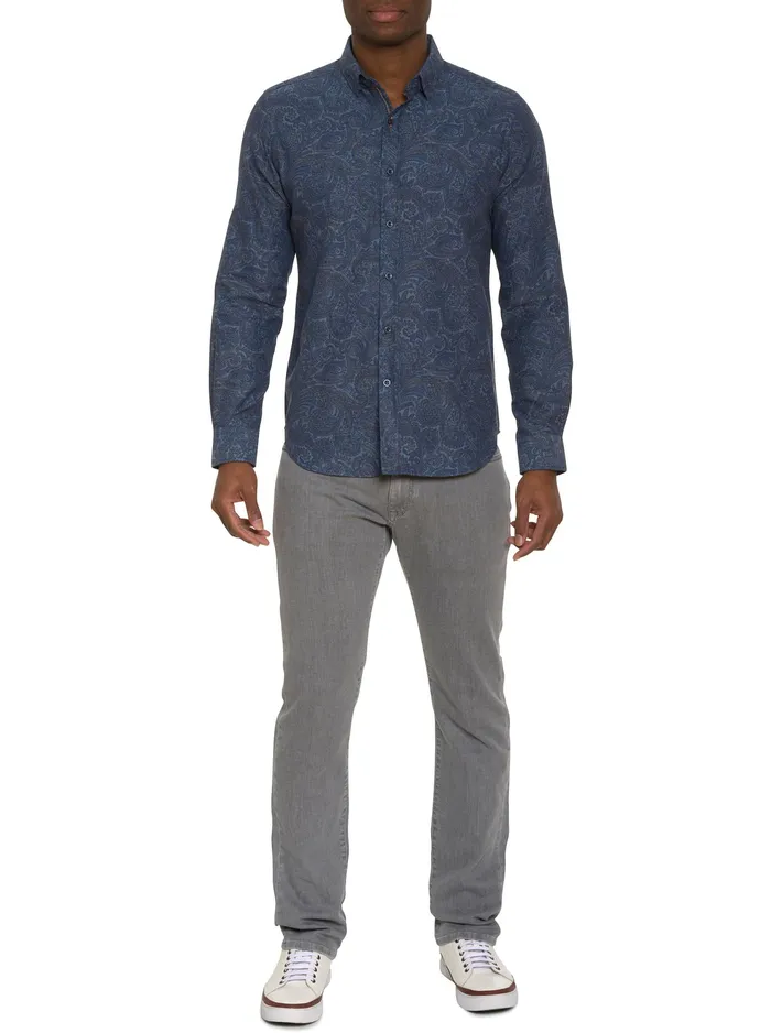 Robert Graham Long Sleeve Button Down Shirts Men AMRANI LONG SLEEVE BUTTON DOWN SHIRT Grey