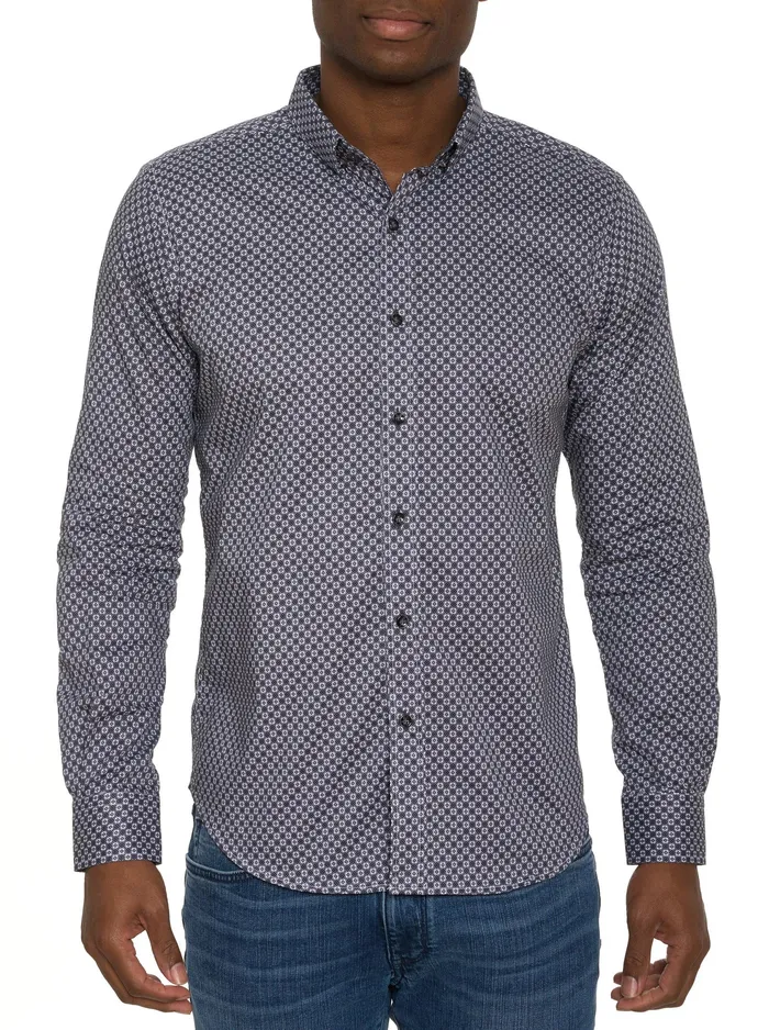 Robert Graham Long Sleeve Button Down Shirts Men BARESE LONG SLEEVE BUTTON DOWN SHIRT Grey Robert Graham Long Sleeve Button Down Shirts Men BARESE LONG SLEEVE BUTTON DOWN SHIRT Grey