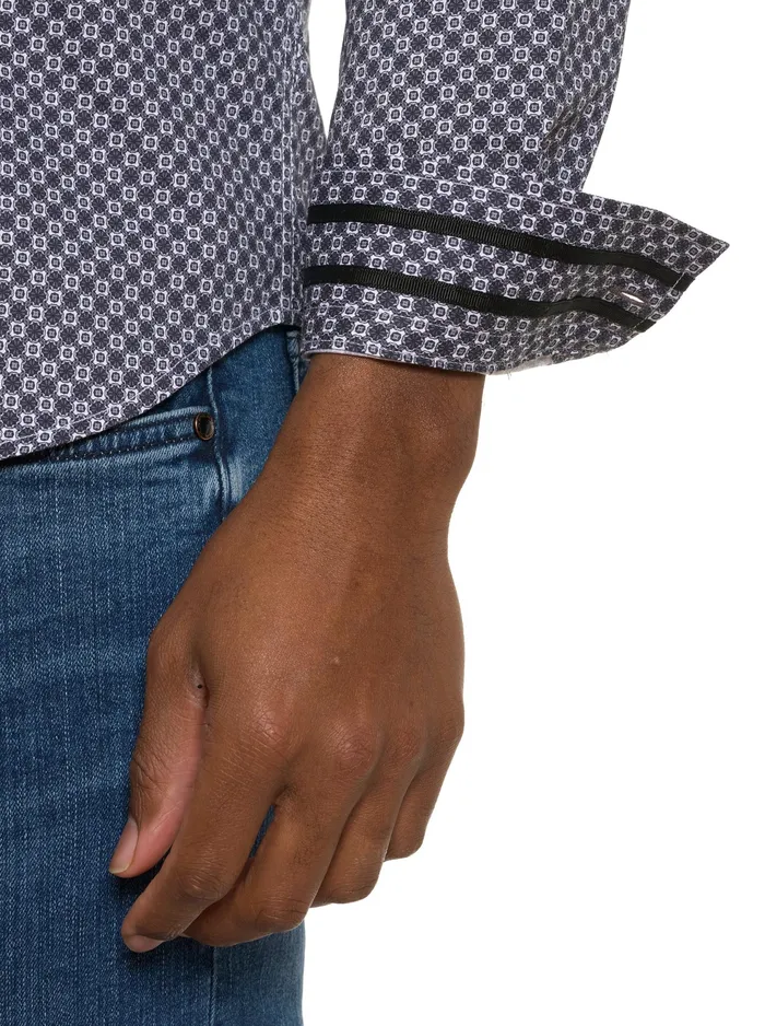 Robert Graham Long Sleeve Button Down Shirts Men BARESE LONG SLEEVE BUTTON DOWN SHIRT Grey