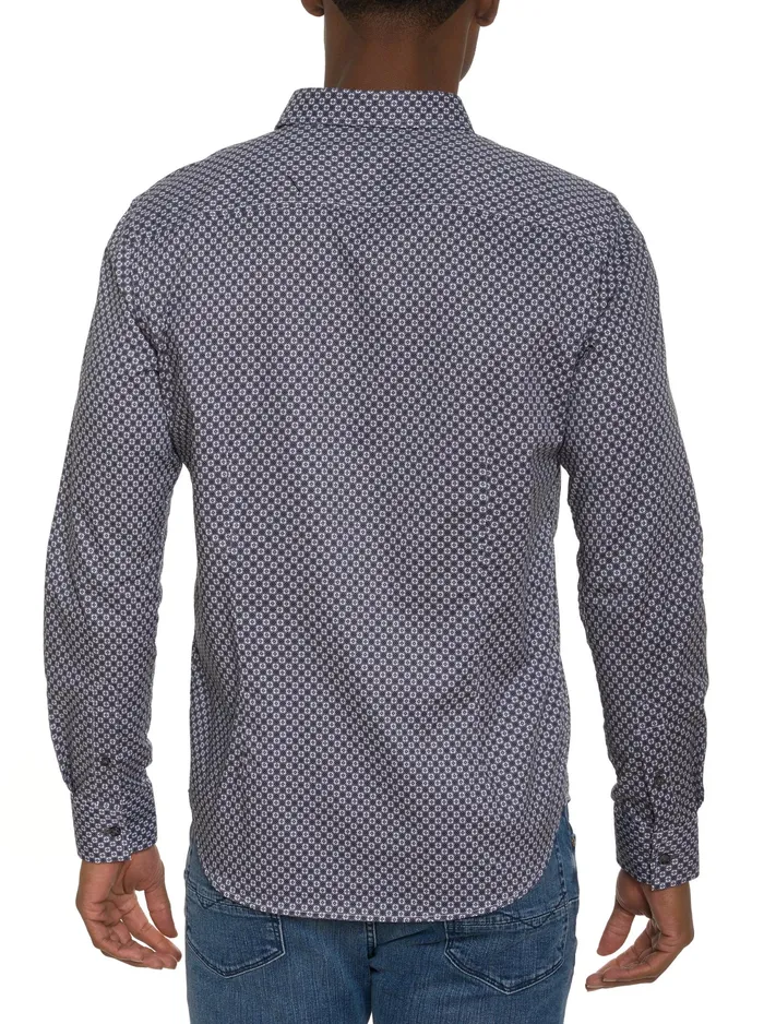 Robert Graham Long Sleeve Button Down Shirts Men BARESE LONG SLEEVE BUTTON DOWN SHIRT Grey