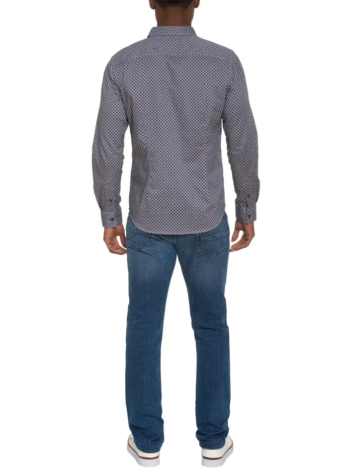 Robert Graham Long Sleeve Button Down Shirts Men BARESE LONG SLEEVE BUTTON DOWN SHIRT Grey