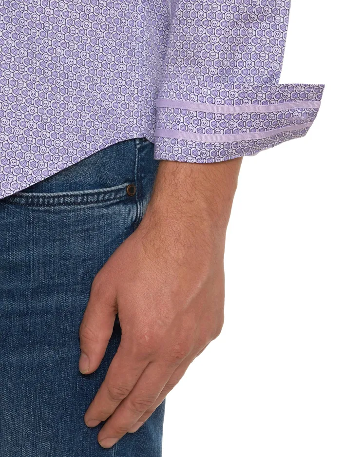 Robert Graham Long Sleeve Button Down Shirts Men COLTON LONG SLEEVE BUTTON DOWN SHIRT Lavender