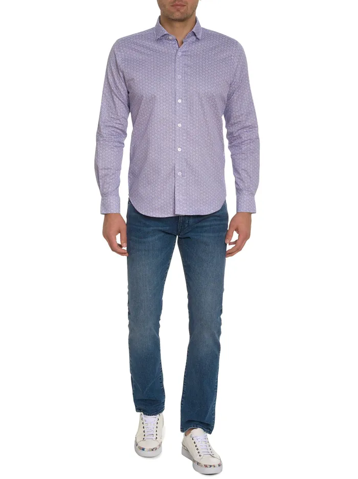 Robert Graham Long Sleeve Button Down Shirts Men COLTON LONG SLEEVE BUTTON DOWN SHIRT Lavender
