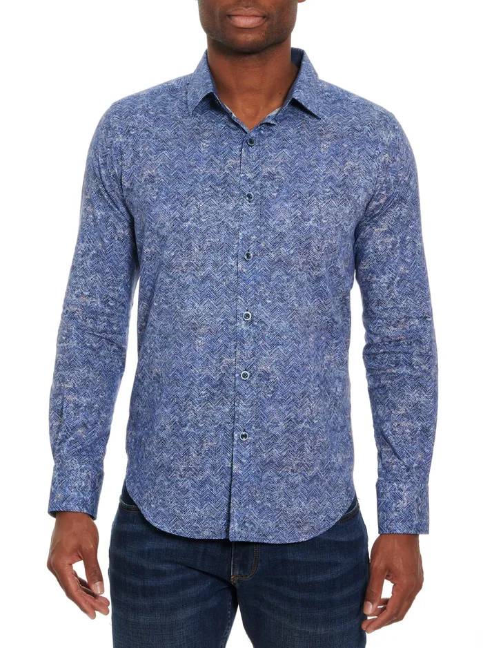 Robert Graham Long Sleeve Button Down Shirts Men COSMIC WAVE LONG SLEEVE BUTTON DOWN SHIRT Blue Robert Graham Long Sleeve Button Down Shirts Men COSMIC WAVE LONG SLEEVE BUTTON DOWN SHIRT Blue
